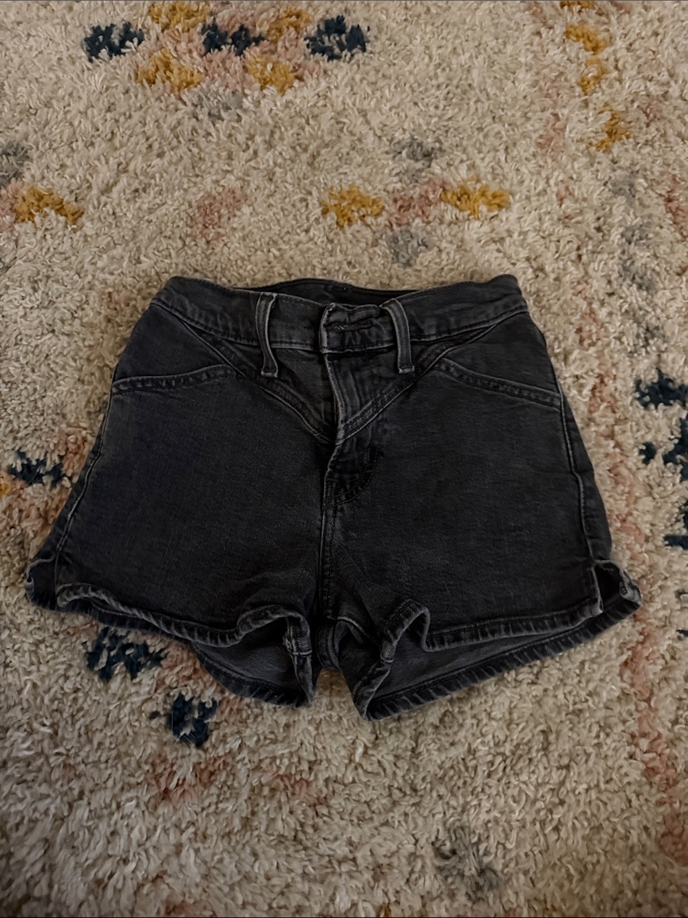 Levi's Black Washed Denim High-Rise Jean Shorts